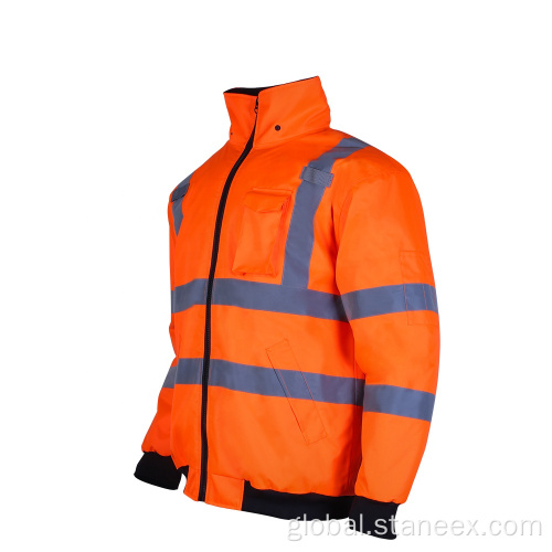 Safety Reflective Jacket Class 3 Full Zipper Bomber Yellow Work Hoodie Factory